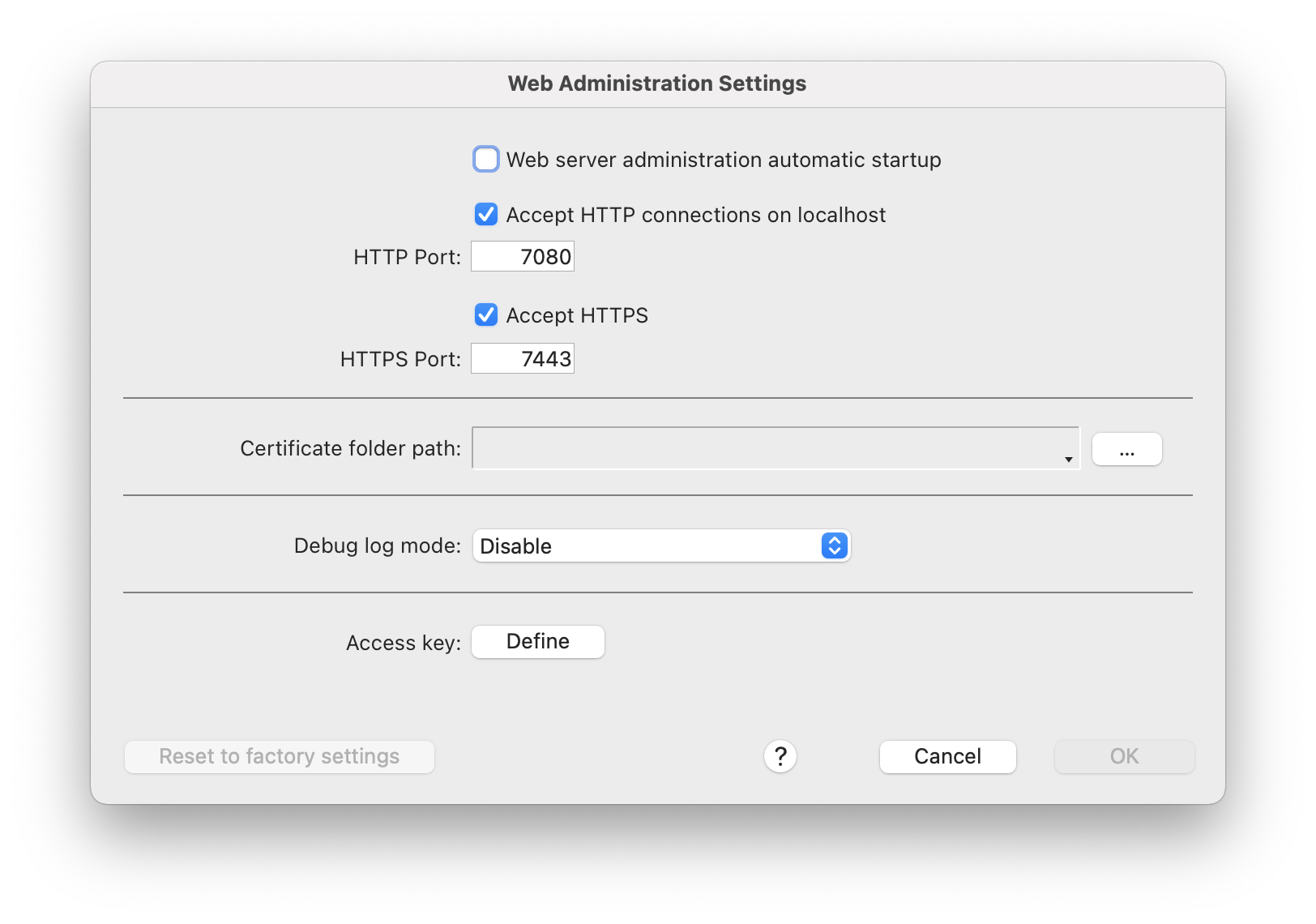 Set up the Web Administration component - 4D Blog