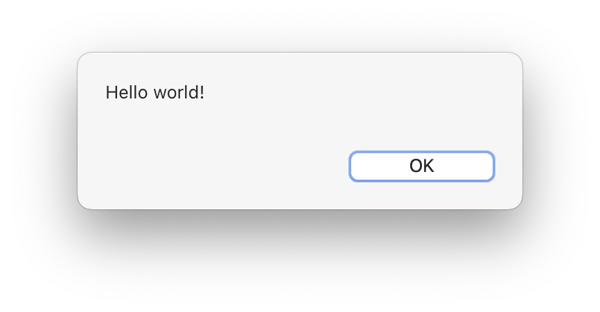 Form without title bar, with a "Hello World!" static text and a "OK" button