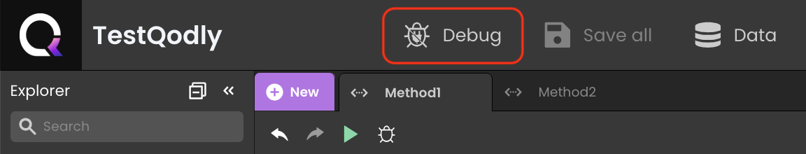 Attach debugger in Qodly Studio for 4D