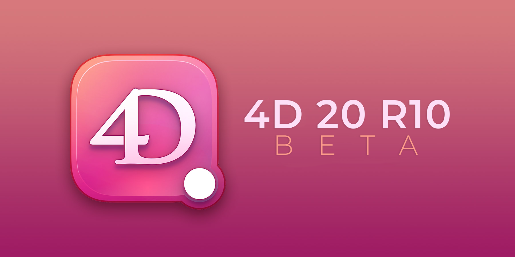 Featured image announcing the beta release of 4D 20 R10, highlighting new features introduced in the update