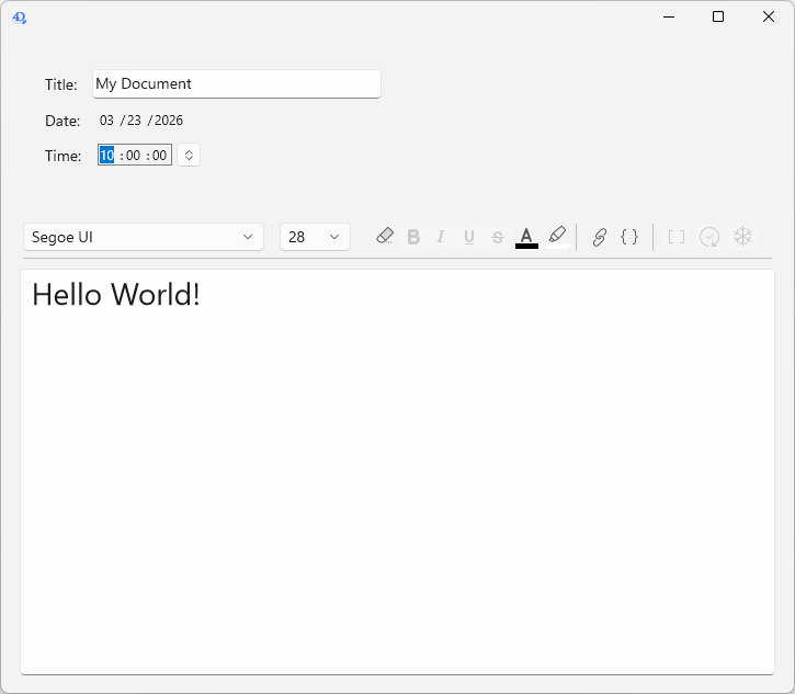 Exemple of widgets in Object Library on Windows