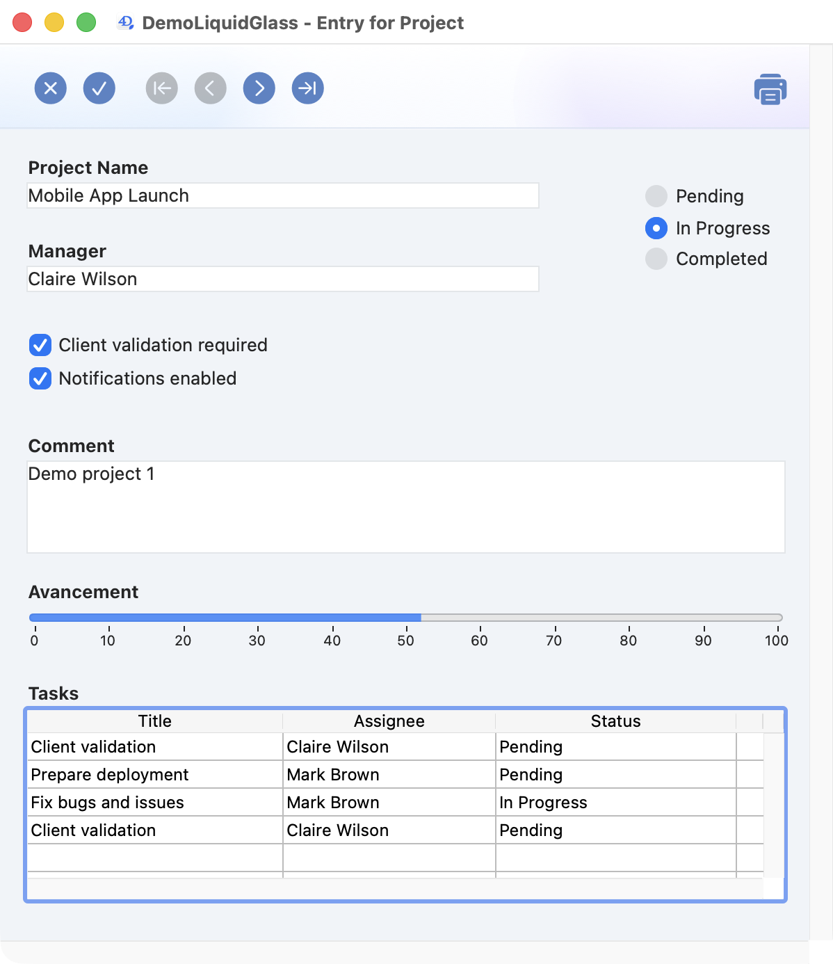 Input form with the screen system rendering