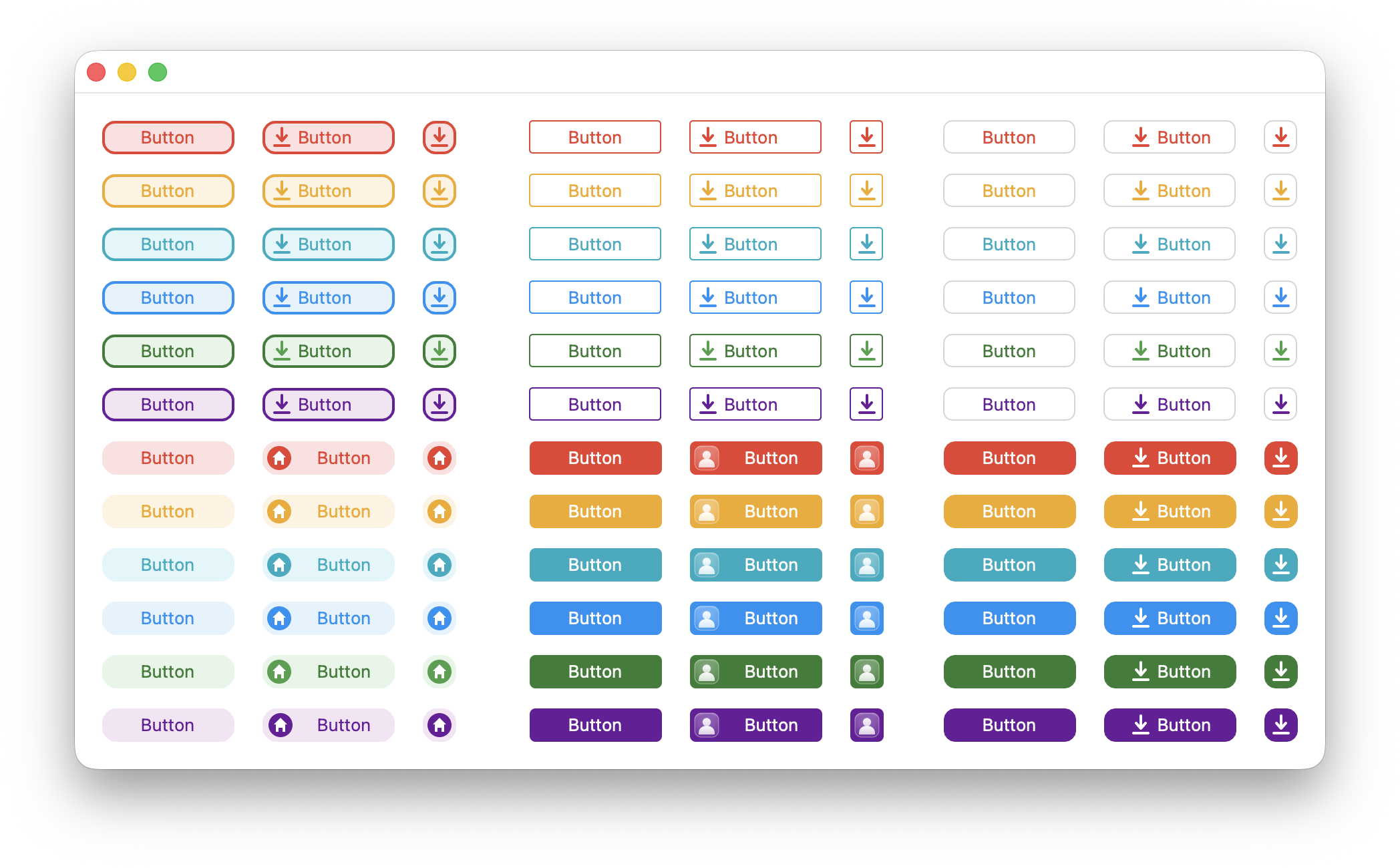 A form with custom-styled buttons, radio buttons, and check boxes in light mode